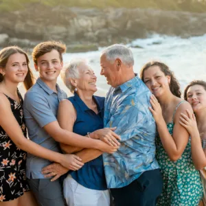 Family enjoying time together on Ohana Package island tour