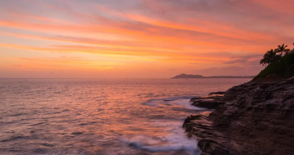 Small group enjoying sunset whale watching tour