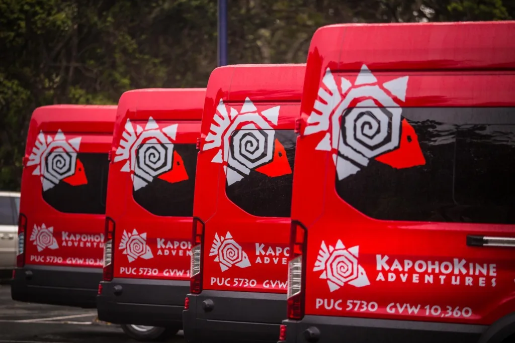 Traveling in a custom van through Kona’s scenic routes
