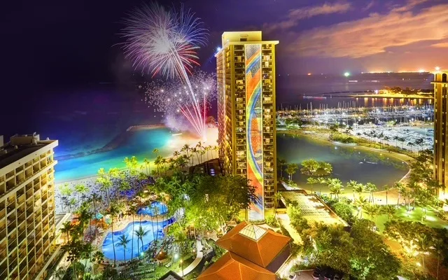 Evening cruise featuring spectacular fireworks over the ocean