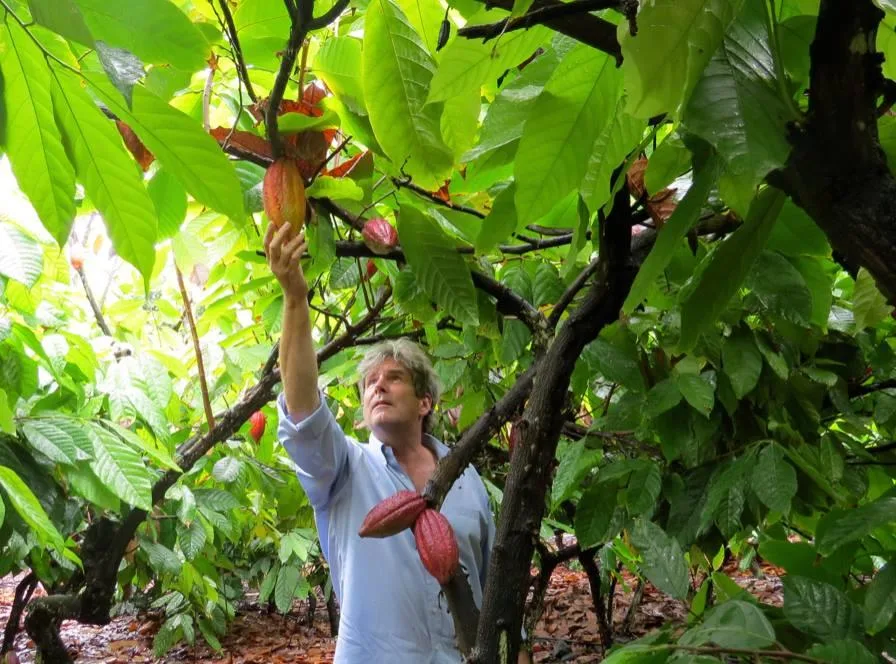Visitors sampling fresh chocolate at the factory