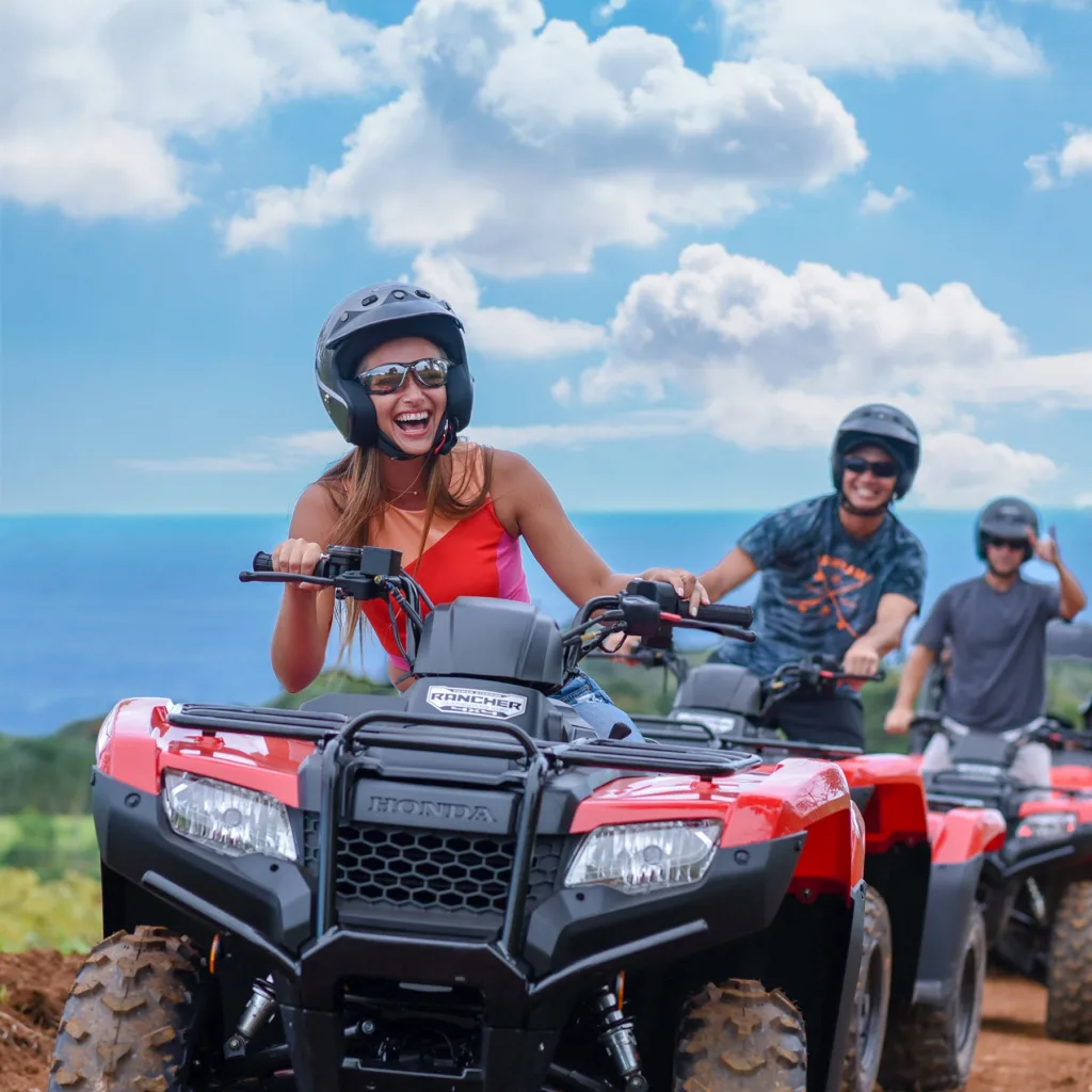 Rider enjoying deluxe ATV on rugged terrain