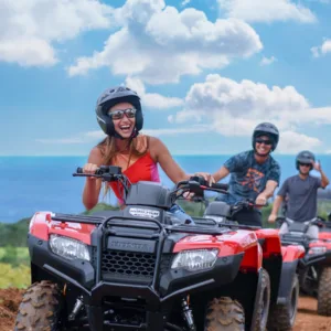 Rider enjoying deluxe ATV on rugged terrain