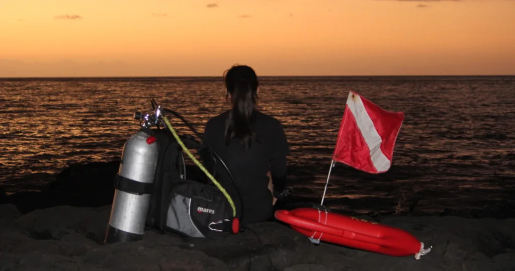 Diving at vibrant Sunset Reef near Kona coast
