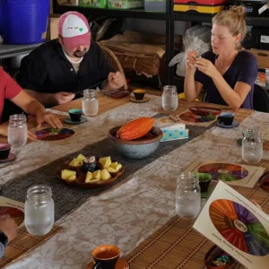 Tasting chocolates and coffee during an adventurous tour