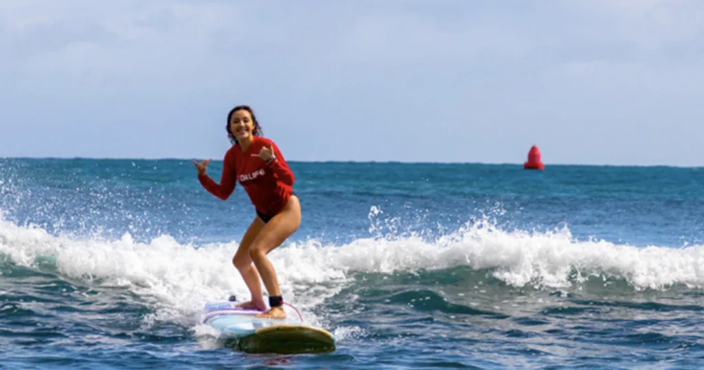 Beginner surf lessons at Kalapaki Beach Kauai