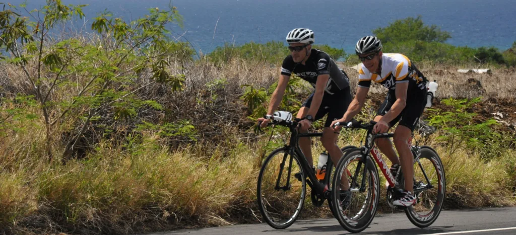 Cyclist enjoying scenic ride along Old Mamalahoa trail