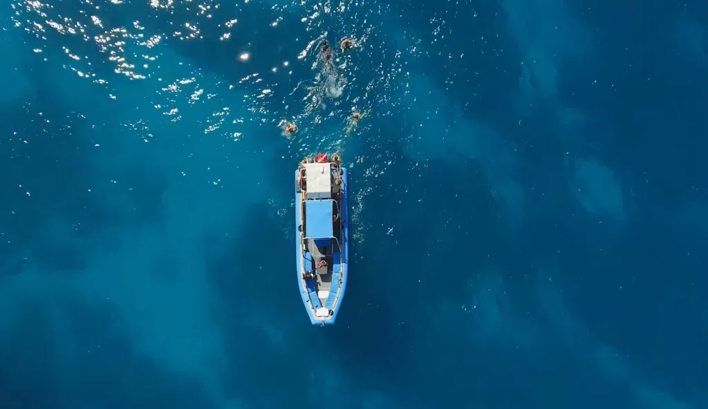 Private boat charter preparing for snorkeling adventure