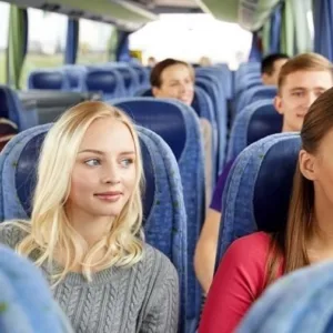 Private motor coach parked ready for group transport