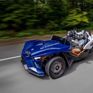 2024 model Polaris Slingshot R parked on scenic road