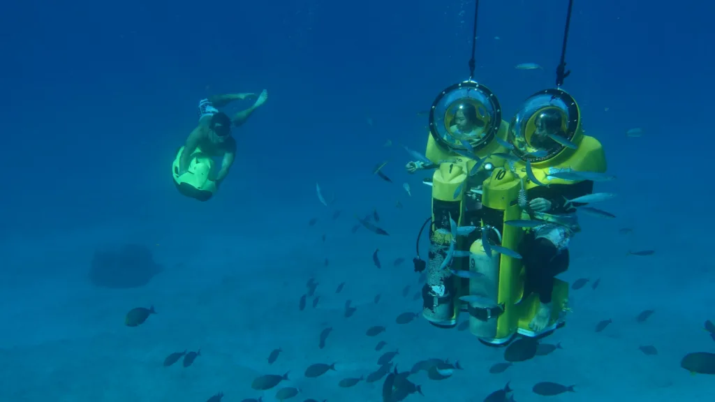 Underwater adventure with submarine scooter and seabob