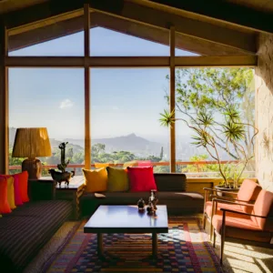 Tourists enjoying scenic island views from bus