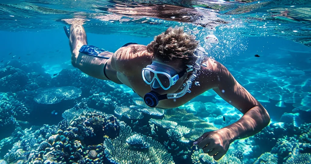 Couple enjoying private sail and snorkeling adventure