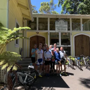 Visitors traveling from Waimea to the vanilla factory on an island tour