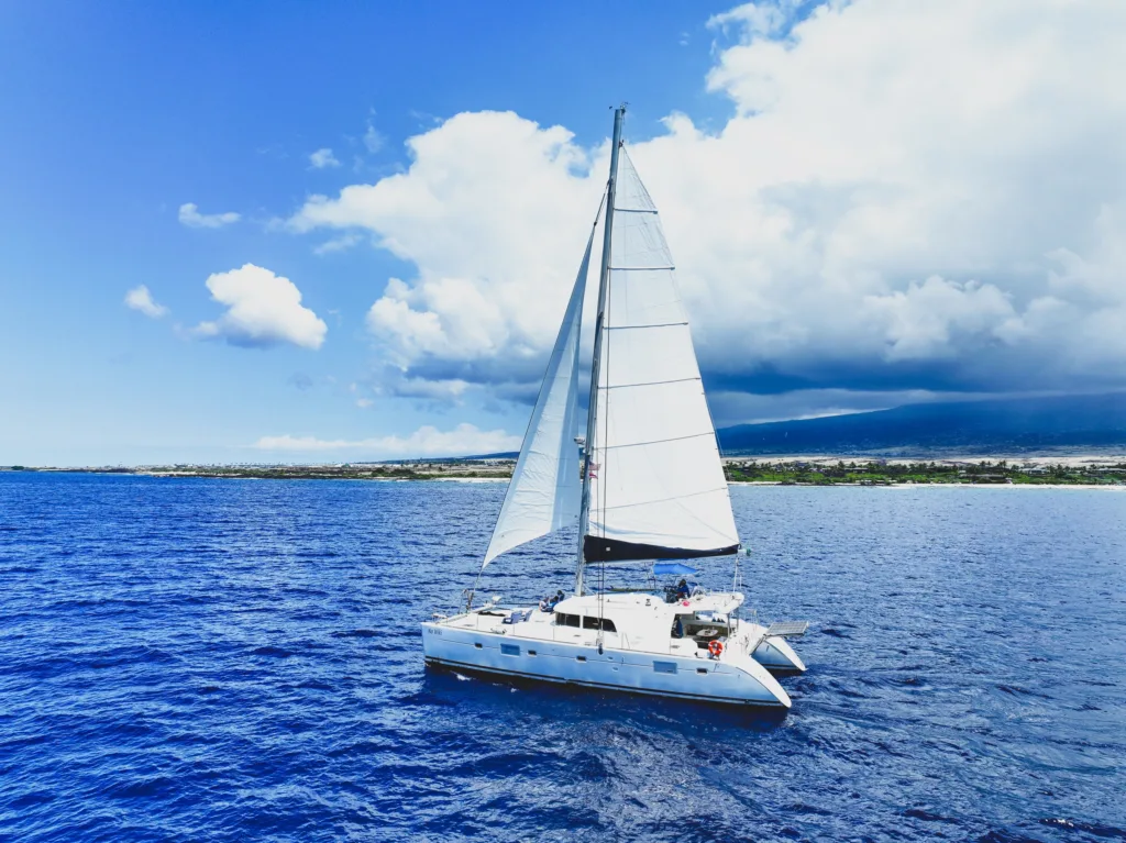 Luxury private yacht charter exploring Kona waters