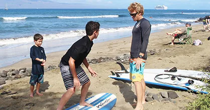 Surf lessons on Maui’s beautiful sandy beaches