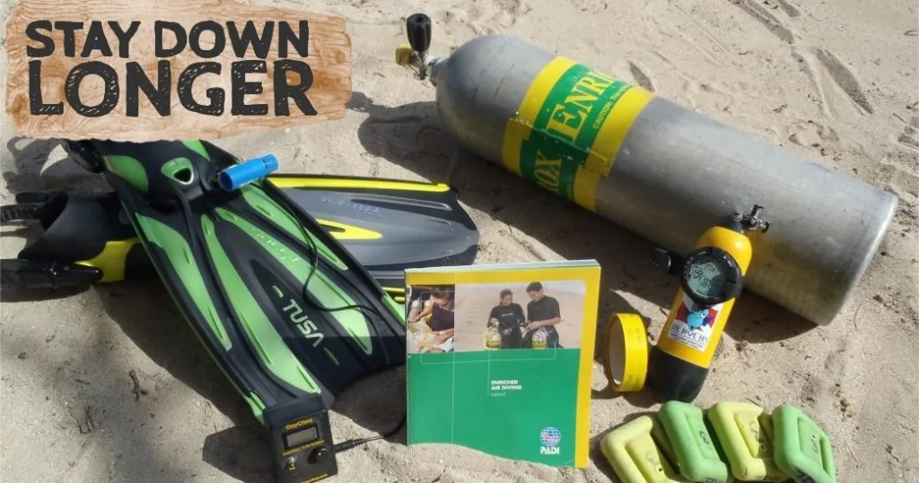 Digital course screen showing Nitrox diving information