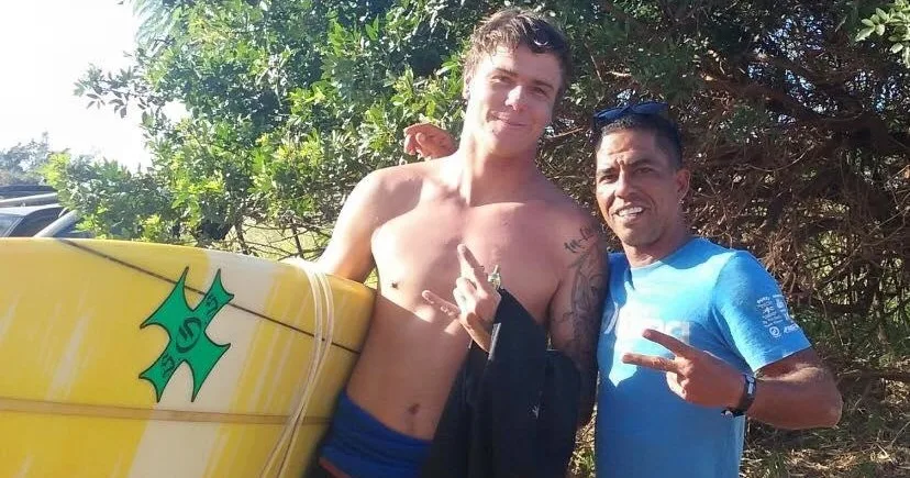Couple enjoying a semi-private stand up paddle lesson