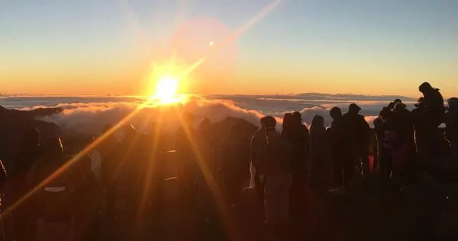 Cyclists biking early morning on Maui mountain trails