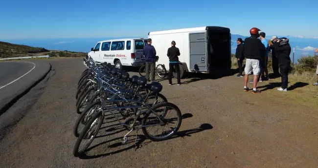 Cycling through scenic Maui during day bike tour