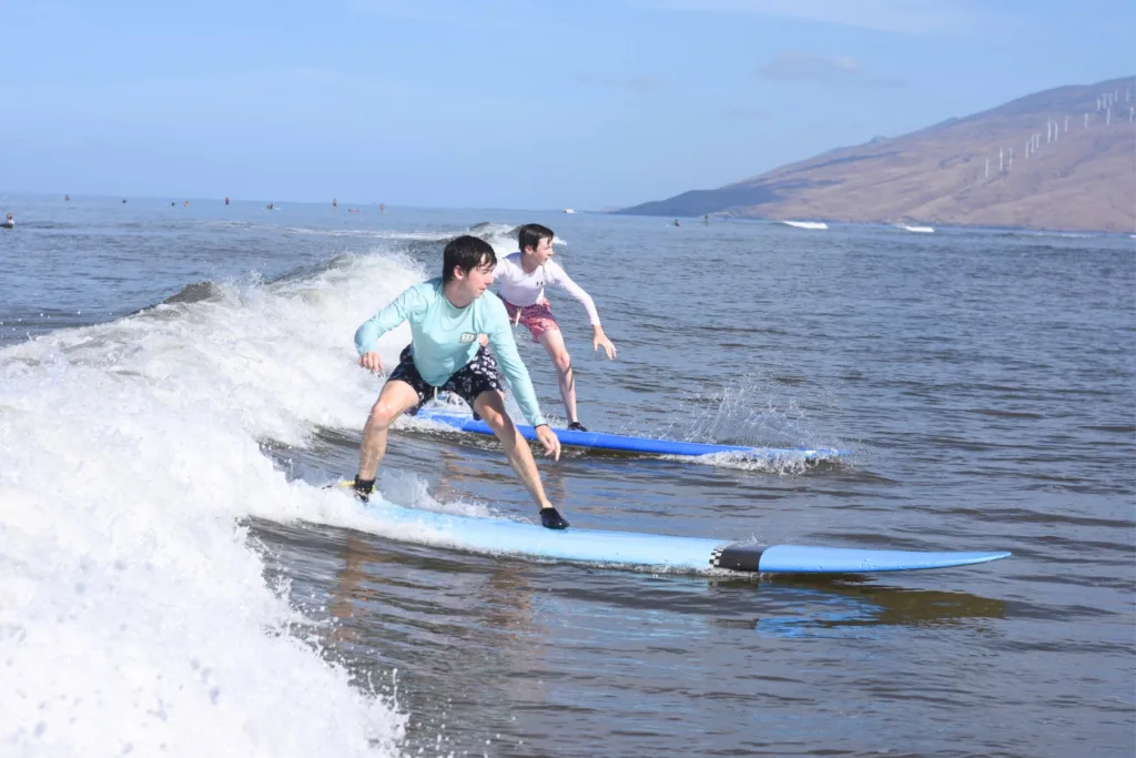 Semi-private surf lesson with small group on beach