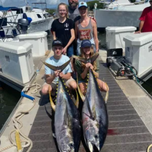Shared fishing boat with anglers on four hour Kauai tour