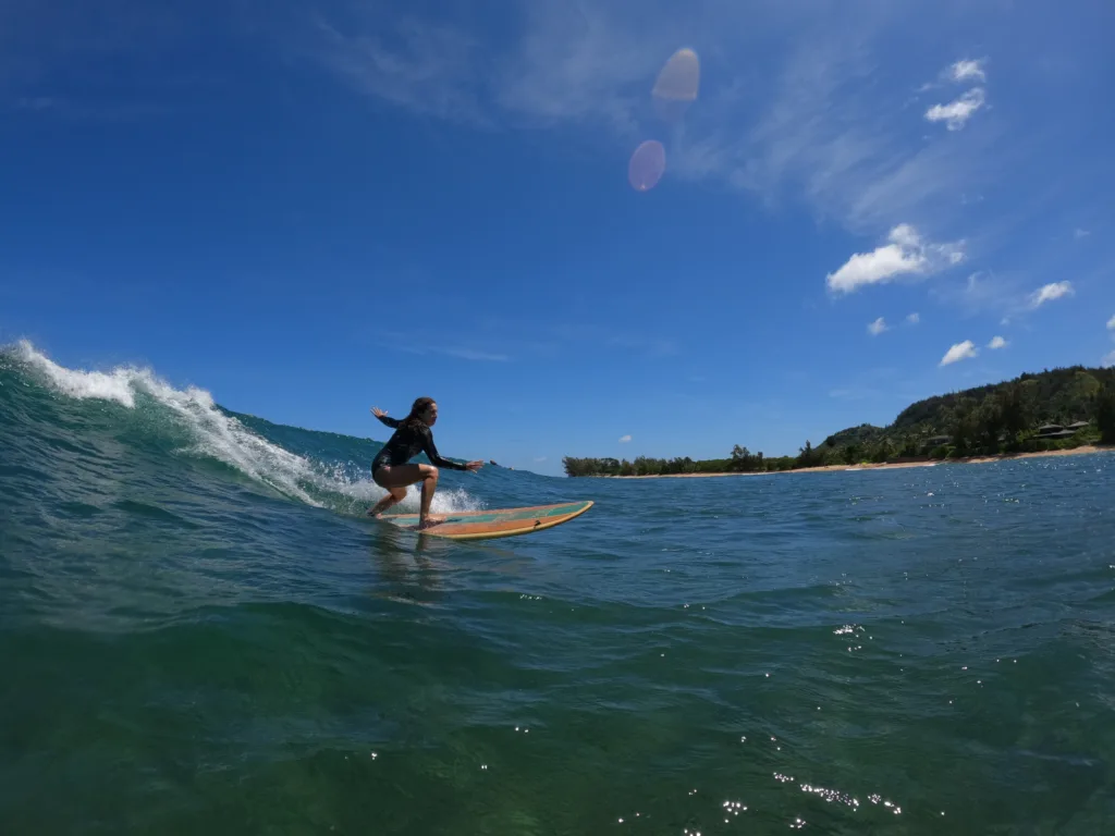 Beginner enjoying a private two hour surf lesson