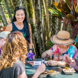 Exploring Hanalei town on a guided walking food tour