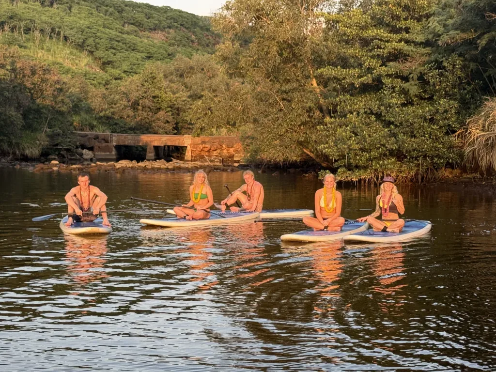 Kayakers paddling through Oahu's scenic waters