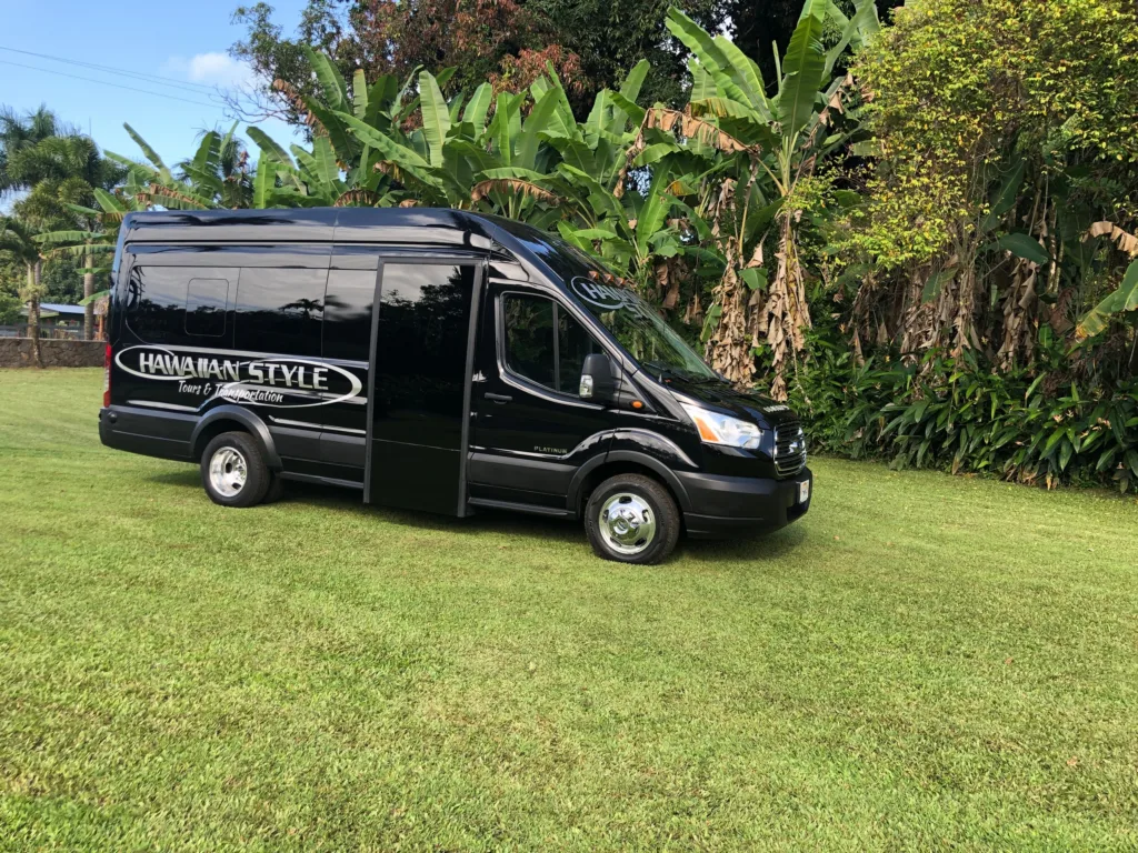 Private platinum minibus touring the scenic Road to Hana