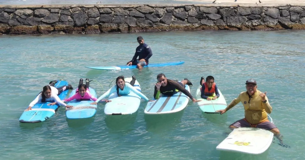 Private group surfing lessons on South Shore Waikiki