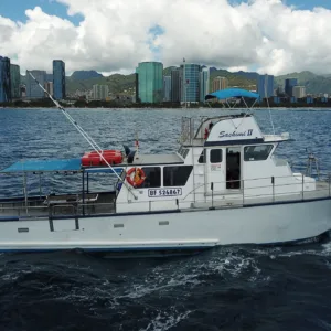 Bottom fishing off the coast of Waikiki, Oahu