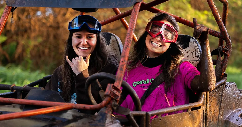 Thrilling zipline ride over lush tropical forest