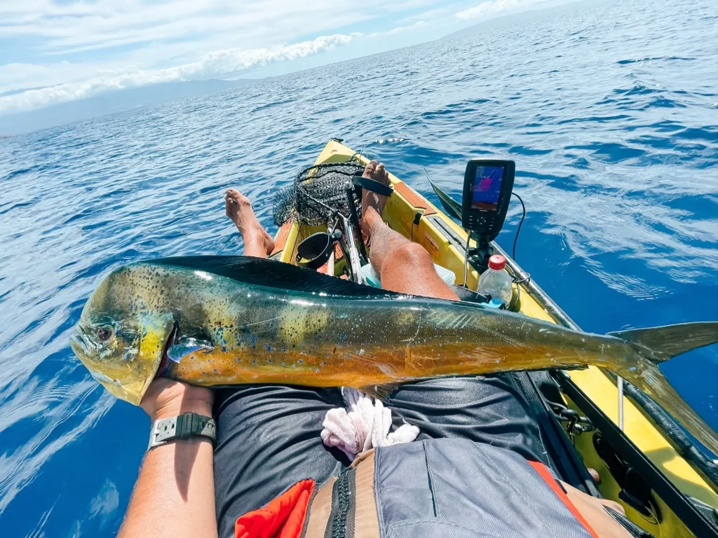 Pelagic kayak fishing charter exploring Maui's deep waters