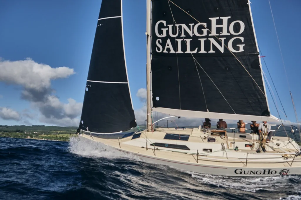 Sailboat gliding through Maui waters on a private day sail