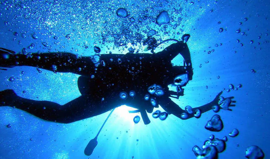 Diver exploring underwater during advanced PADI course