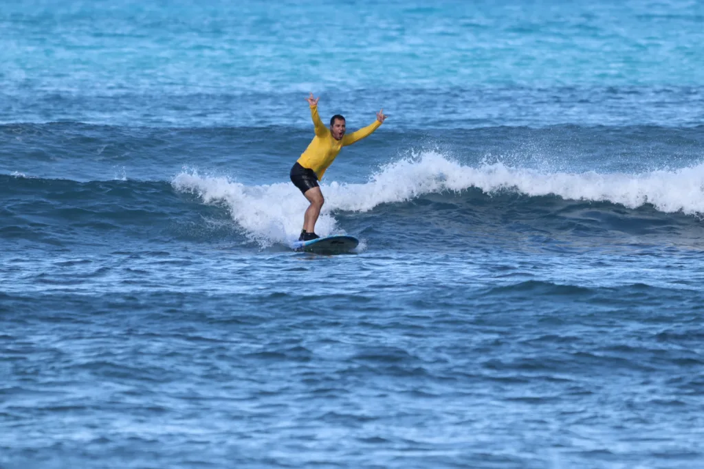 Beginner surfer taking two hour lesson on Maui