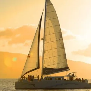 Sailing at sunset near Ma'alaea harbor