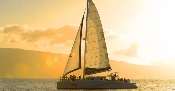 Sailing at sunset near Ma'alaea harbor