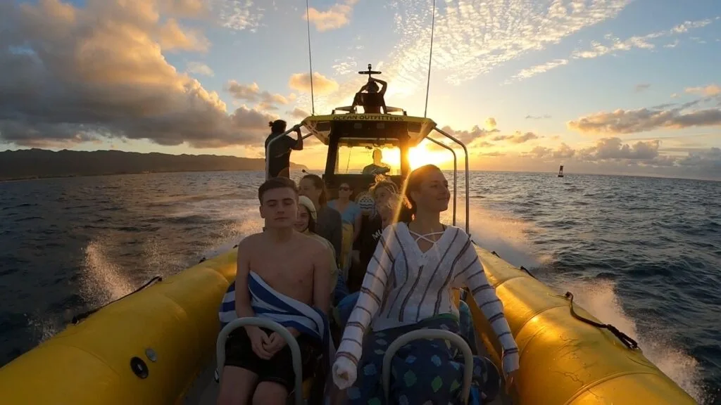 Sunset view over North Shore coastline