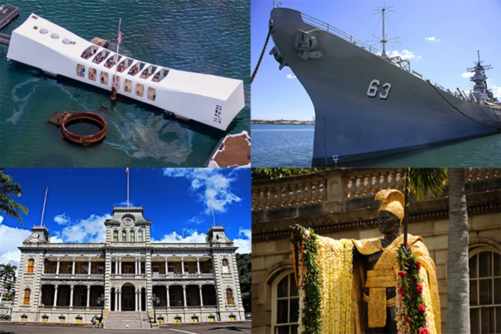 Tour group exploring Pearl Harbor historic site and city highlights