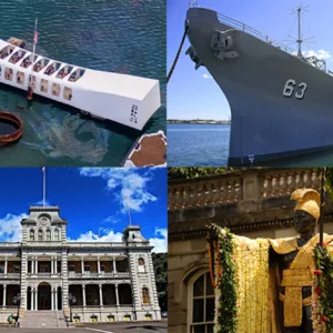 Tour group exploring Pearl Harbor historic site and city highlights