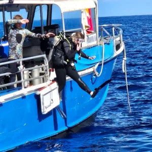 Advanced scuba diving certification course conducted on boat