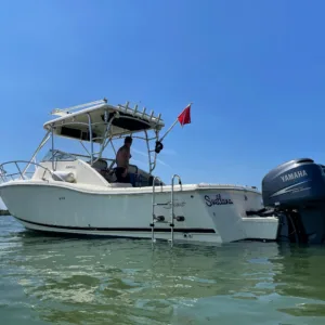 Custom private boat ready for snorkeling trip