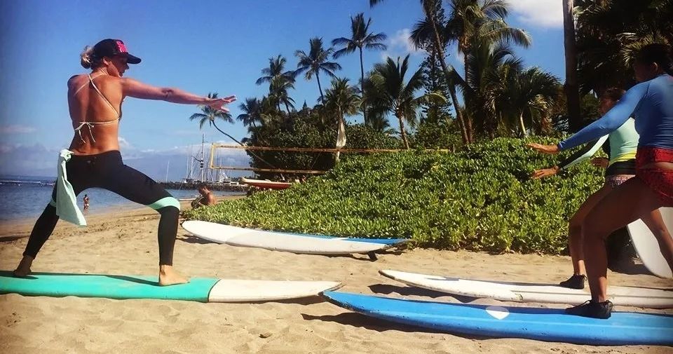 Family enjoying Ohana surf lesson together in Maui