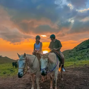 Private horseback ride at sunset with stunning vistas