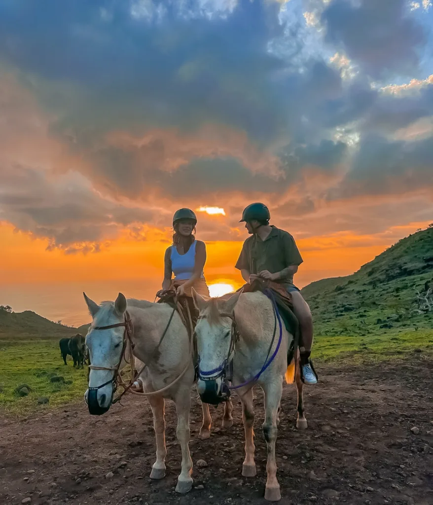 Private horseback ride at sunset with stunning vistas