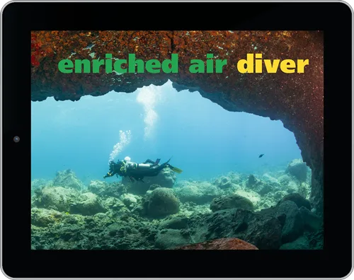 Scuba diver practicing enriched air techniques during Kona course