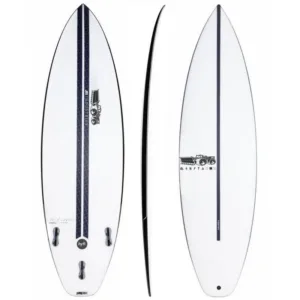 Four day surfboard rental positioned on the beach at dusk