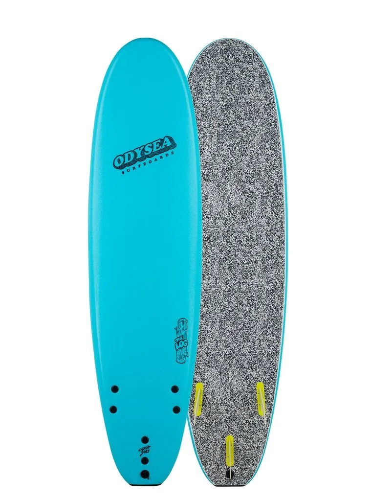 Six day surfboard rental resting on sand near gentle waves at sunset